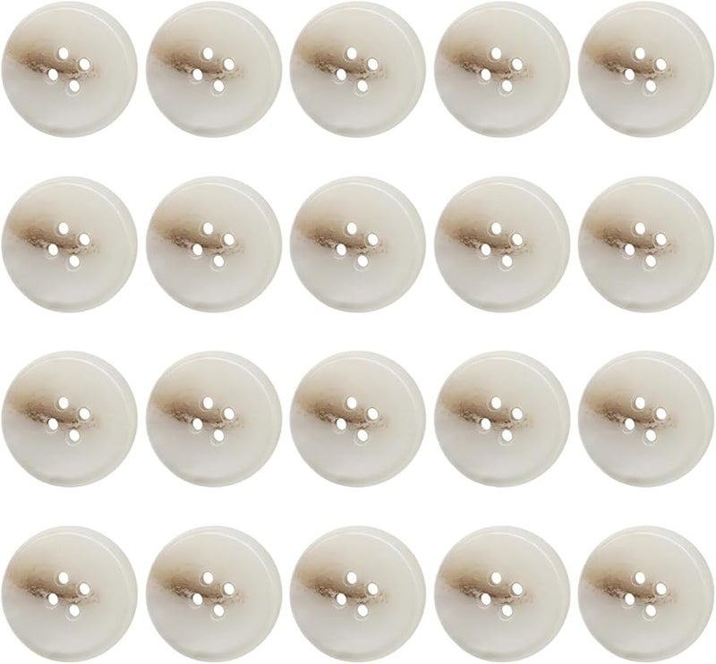 23mm 20 Pcs Resin 4 Hole Buttons Flatback Round Sewing Buttons Bulk For Shirts Suits Coats DIY Craft - Image 1